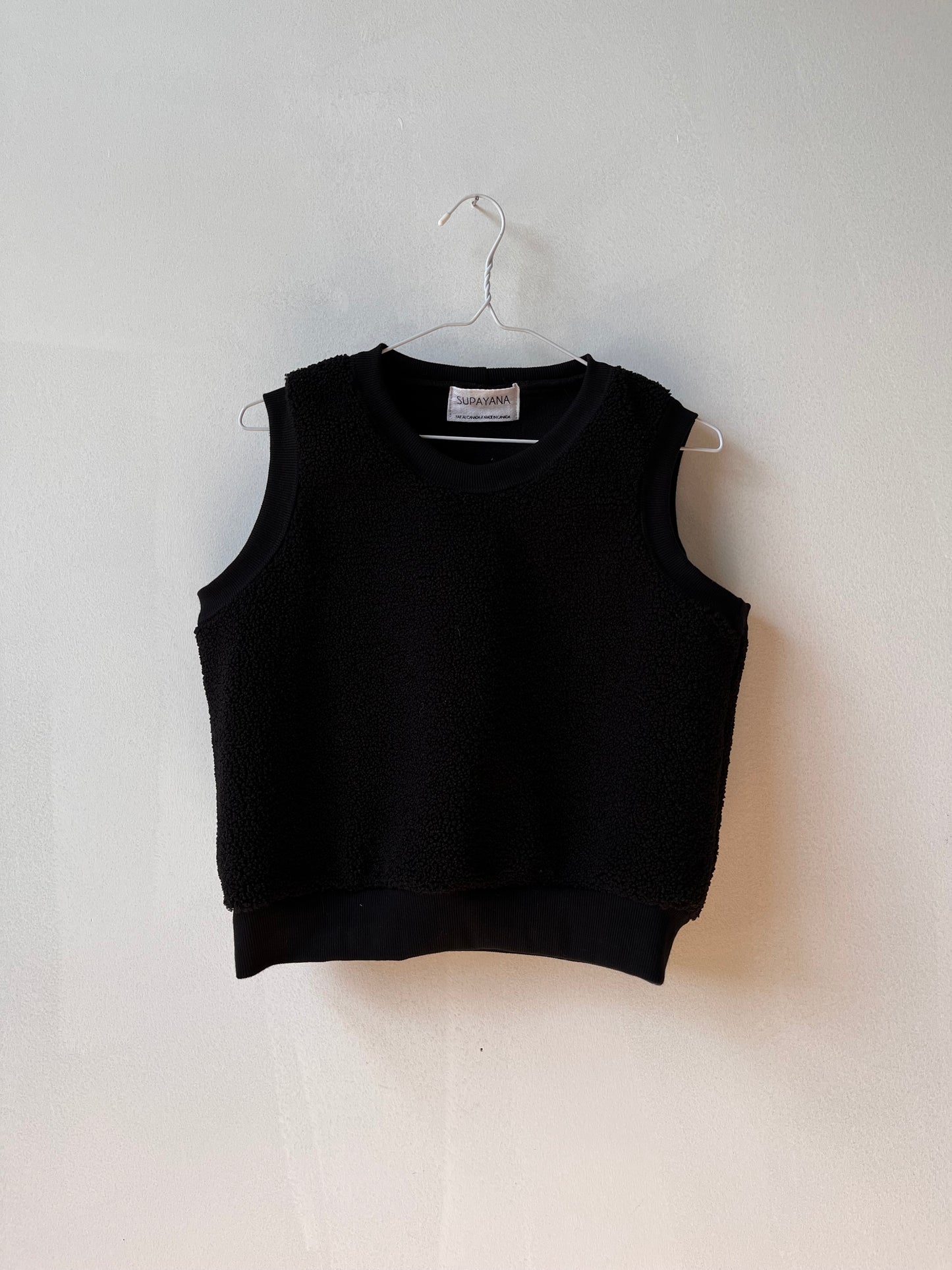 Sherpa pullover vest - Black