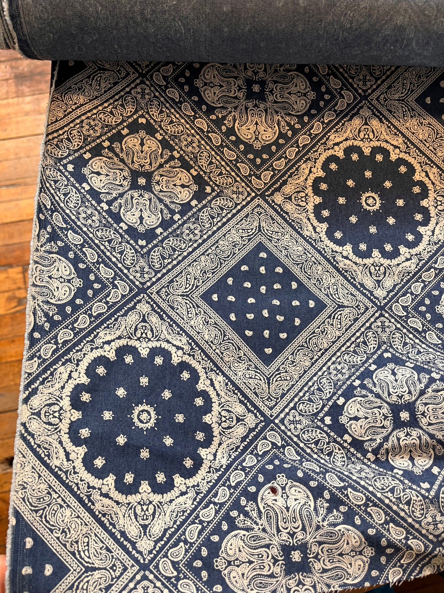 bandana print chambray