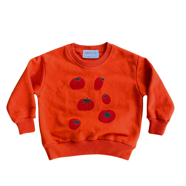 Tomato sweatshirt -orange/red organic cotton