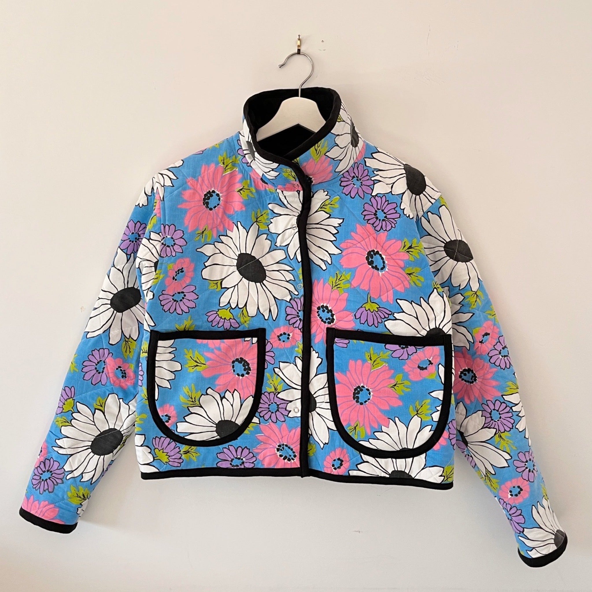 OOAK quilted jacket made from vintage floral cotton