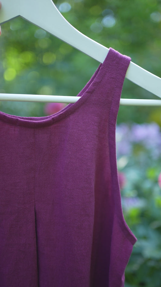 Robe en lin – mûre vive – taille S