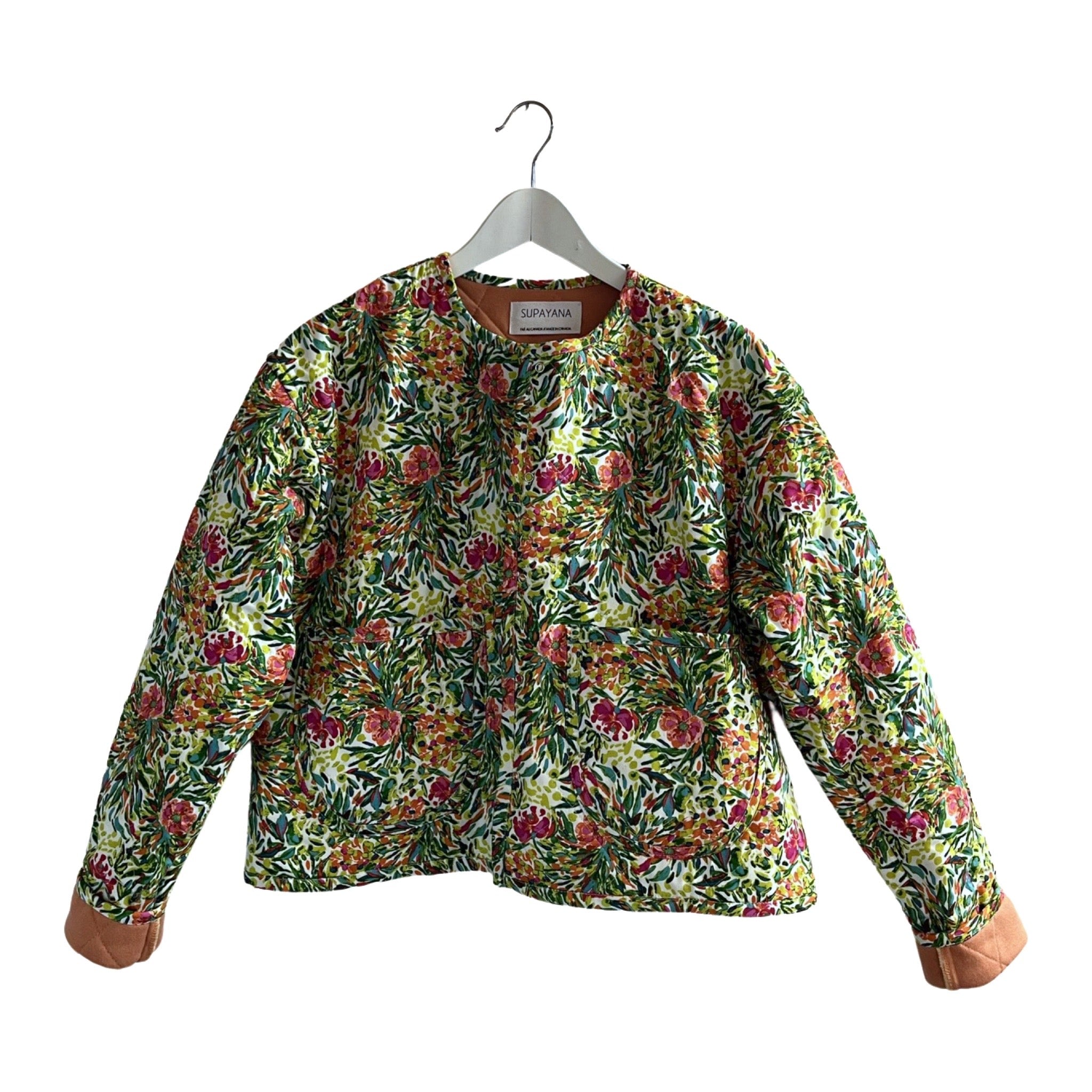 MADE TO ORDER- ONE WEEK Impressionist floral quilted jacket -